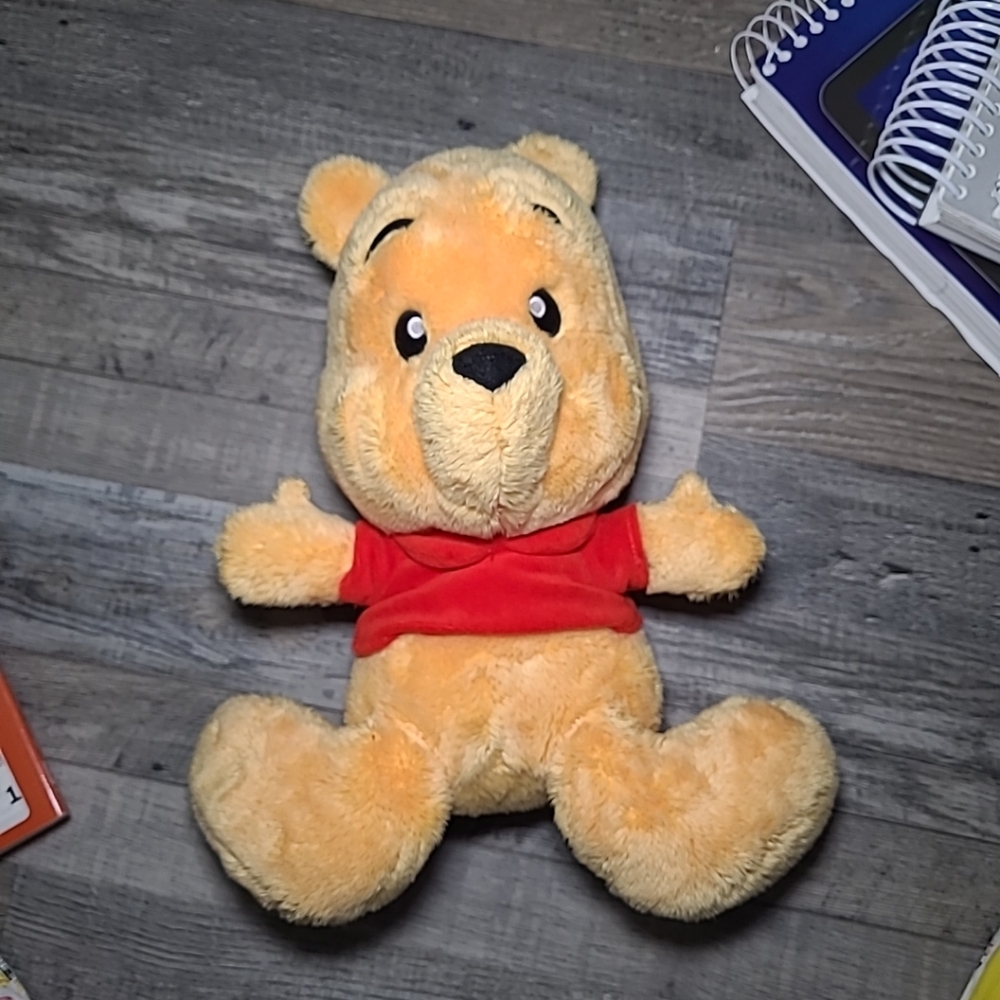 Disney Parks Winnie the Pooh Bear Plush 12" Stuffed Animal Doll Toy Big Feet